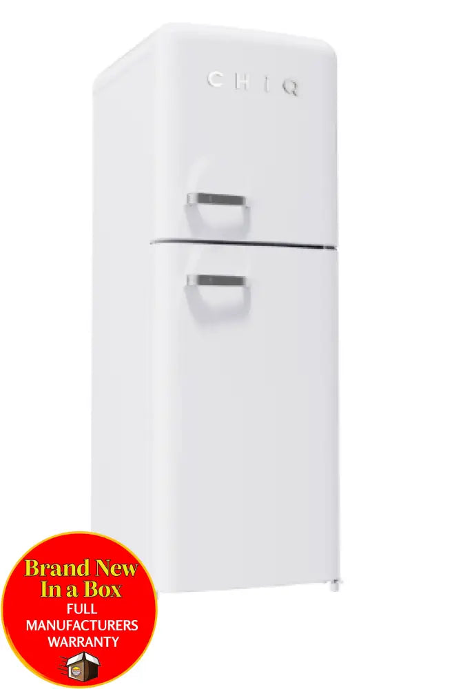 Chiq Crtm198Nw 202L Retro Style Top Mount White Fridge *