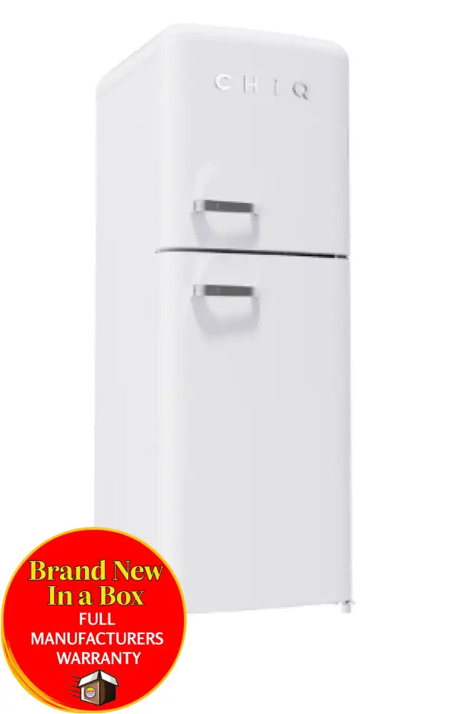 Chiq Crtm198Nw 202L Retro Style Top Mount White Fridge *