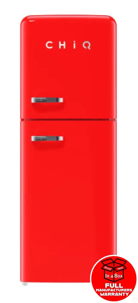 Chiq Crtm199Nr3 202L Retro Style Top Mount Red Fridge