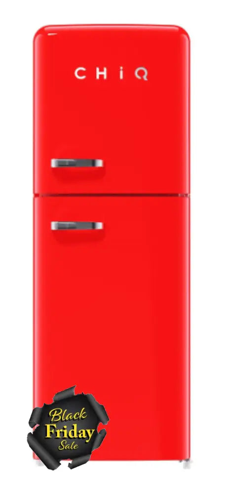 Chiq Crtm199Nr3 202L Retro Style Top Mount Red Fridge