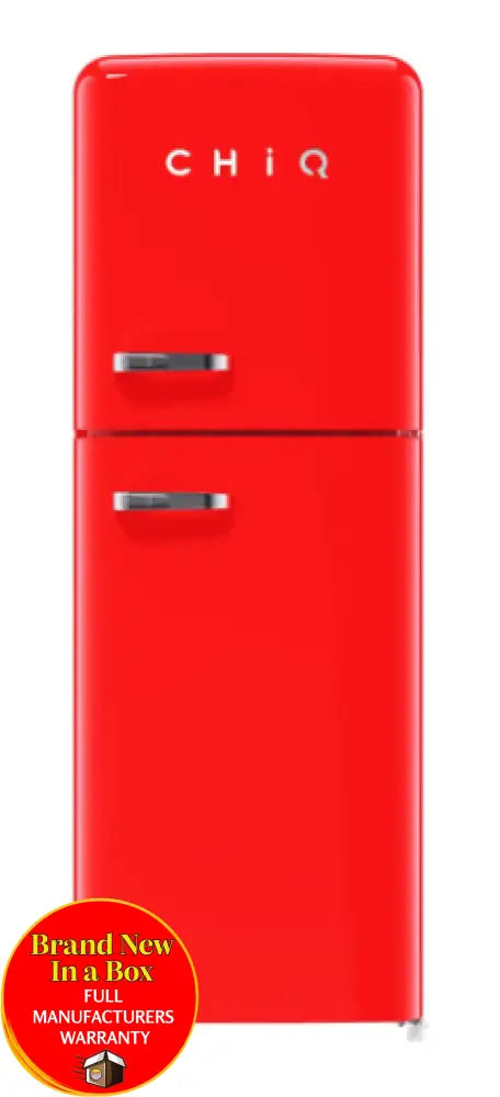 Chiq Crtm199Nr3 202L Retro Style Top Mount Red Fridge