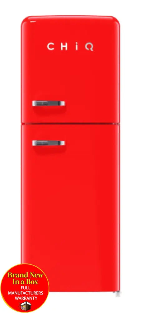 Chiq Crtm199Nr3 202L Retro Style Top Mount Red Fridge