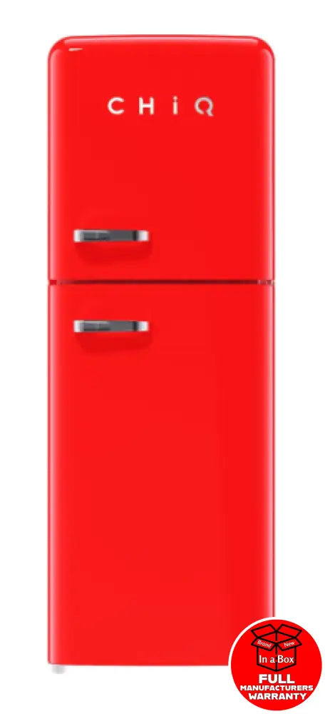 Chiq Crtm199Nr3 202L Retro Style Top Mount Red Fridge