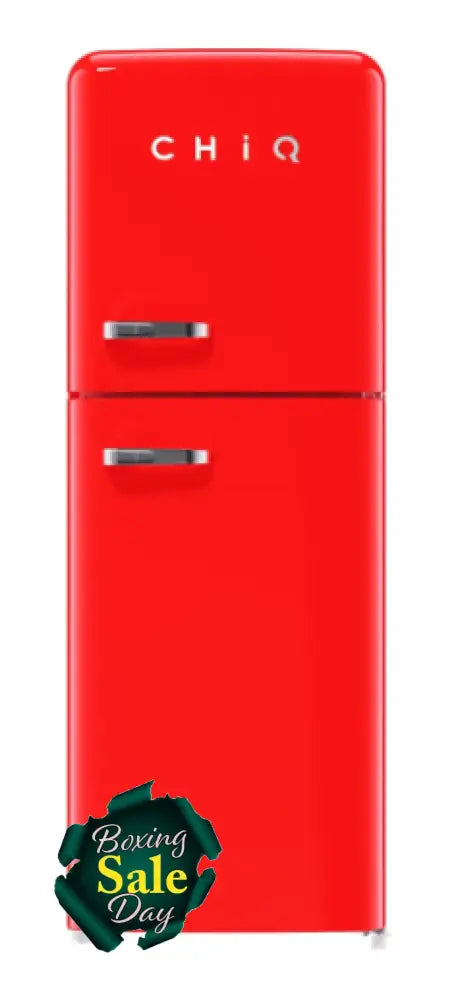 Chiq Crtm199Nr3 202L Retro Style Top Mount Red Fridge