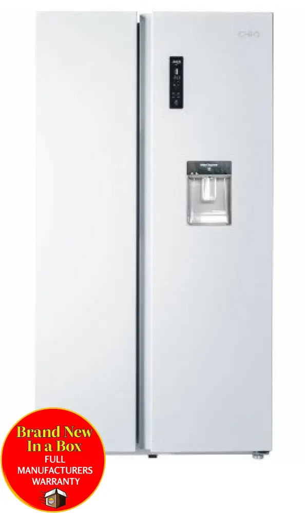 Chiq Css559Nwd 559L Side By White Fridge With Water Dispenser *