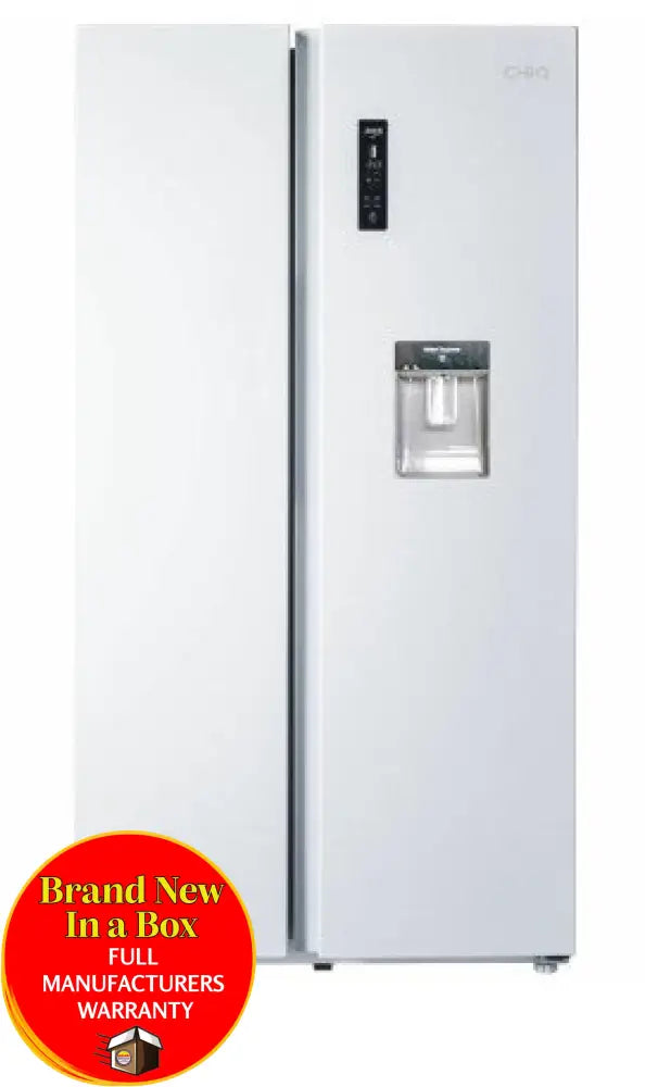 Chiq Css559Nwd 559L Side By White Fridge With Water Dispenser *