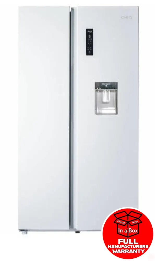 Chiq Css559Nwd 559L Side By White Fridge With Water Dispenser *