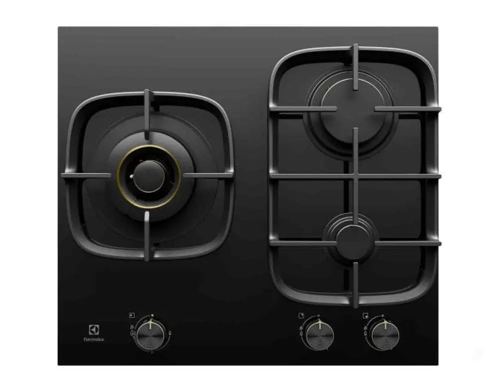 Electrolux Ehg635Be 60Cm Gas Cooktop In Black Ceramic Glass