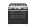 Emilia Em865Gen 80Cm Black Dual Fuel Cooker With Electric Oven Upright