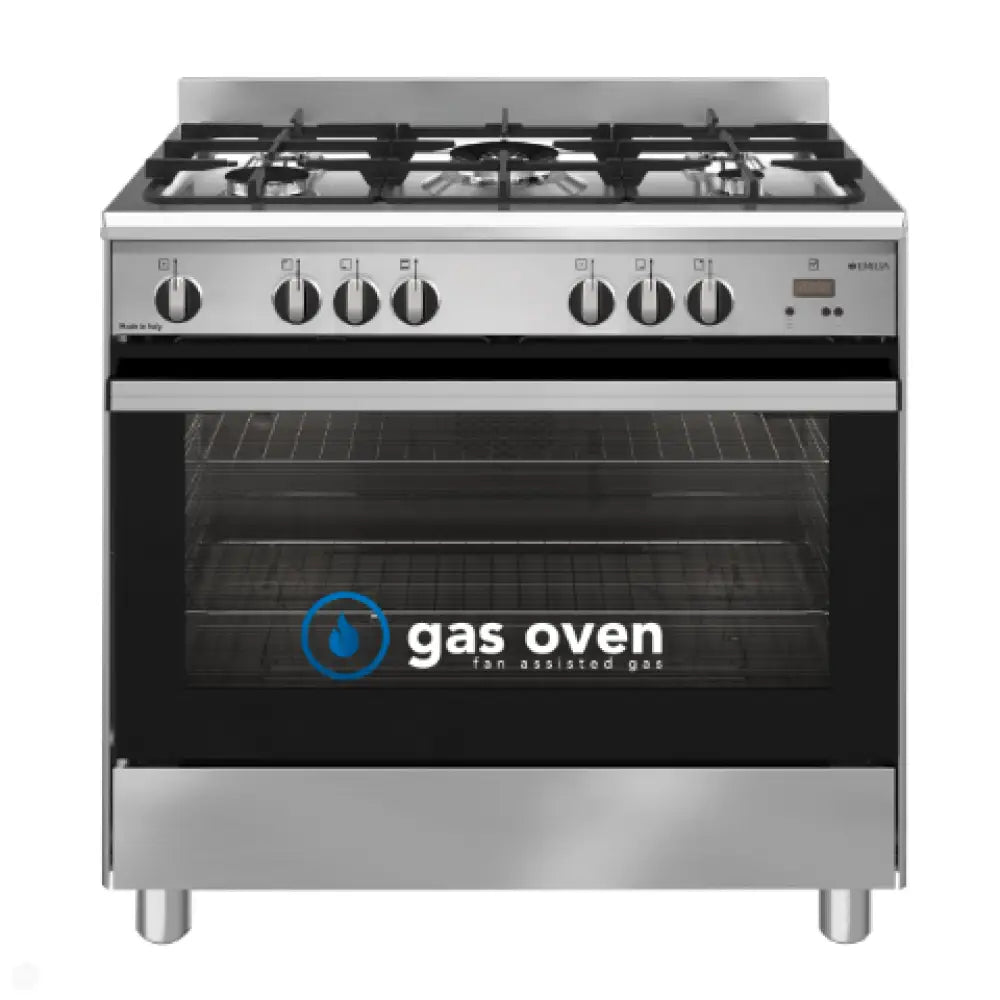 Emilia Em965Gg 90Cm Stainless Steel Cooker With Fan Assisted Gas Oven Upright