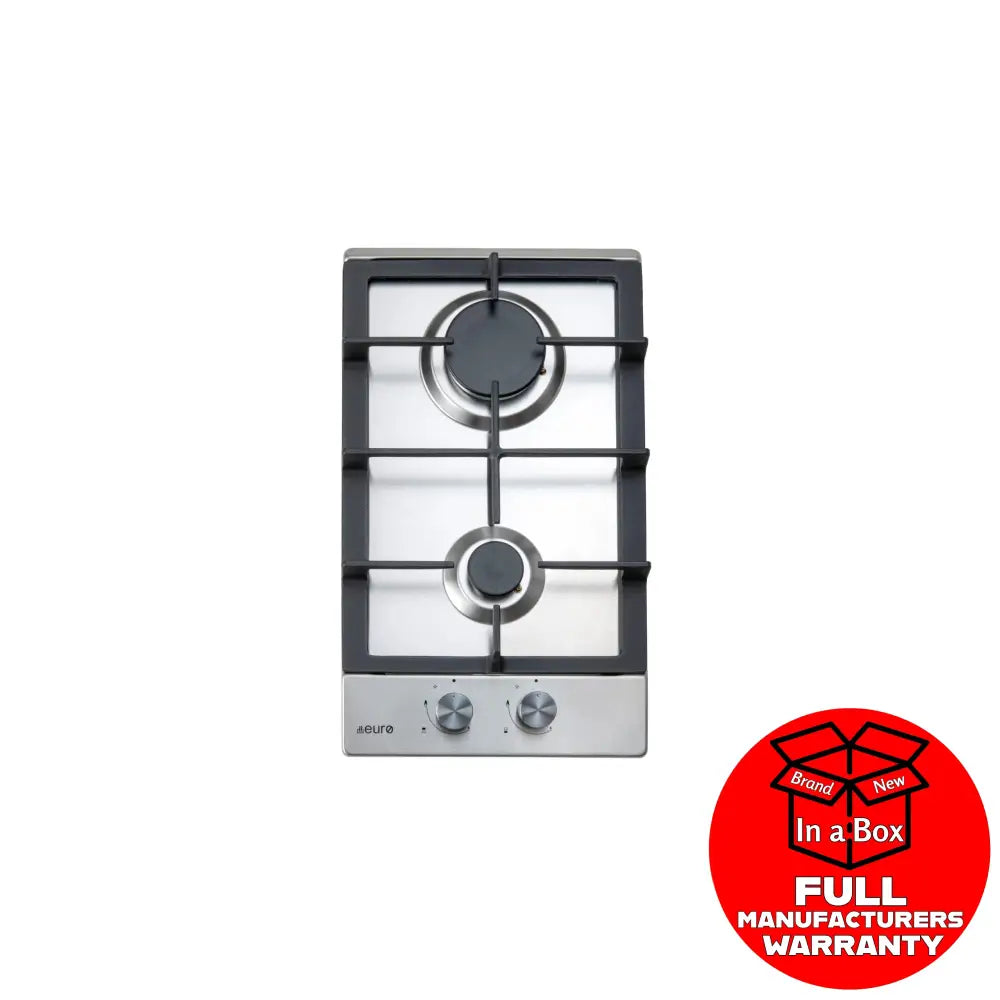 Euro Appliances Ect30Gx Gas Cooktop 2 Burner 300Mm