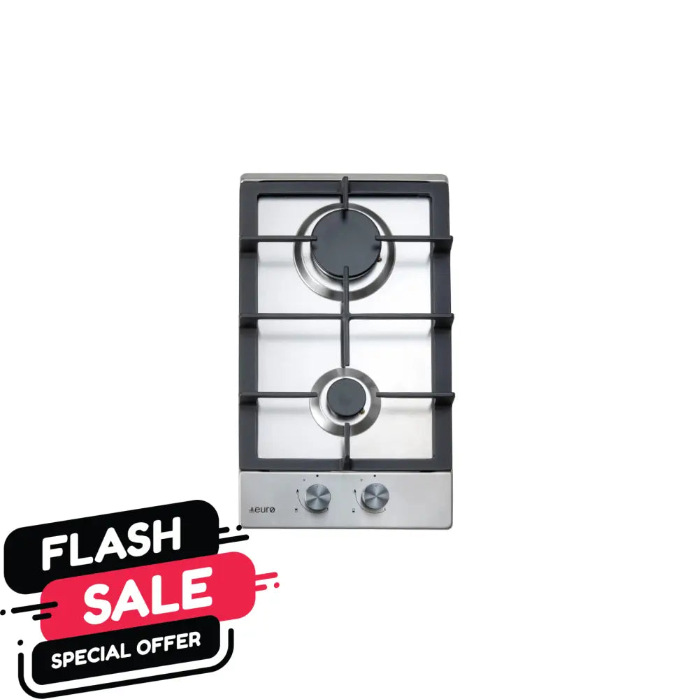 Euro Appliances Ect30Gx Gas Cooktop 2 Burner 300Mm