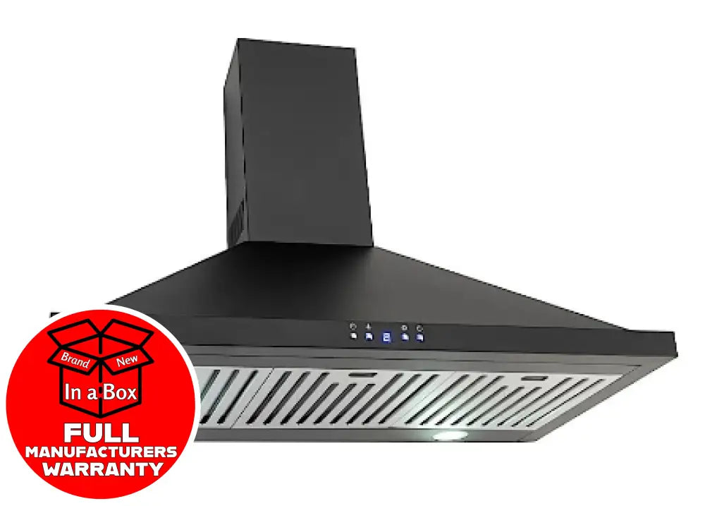 Euro Ebb900Bk3R 90Cm Alfresco Canopy Rangehood (Black)