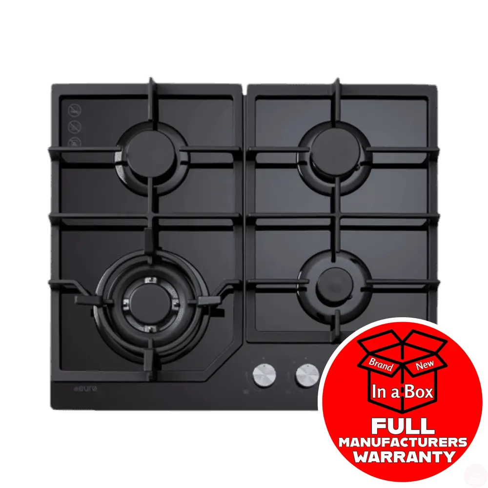 Euro ECT600GBK2 60cm Gas on Glass Cooktop - Bargain Home Appliances