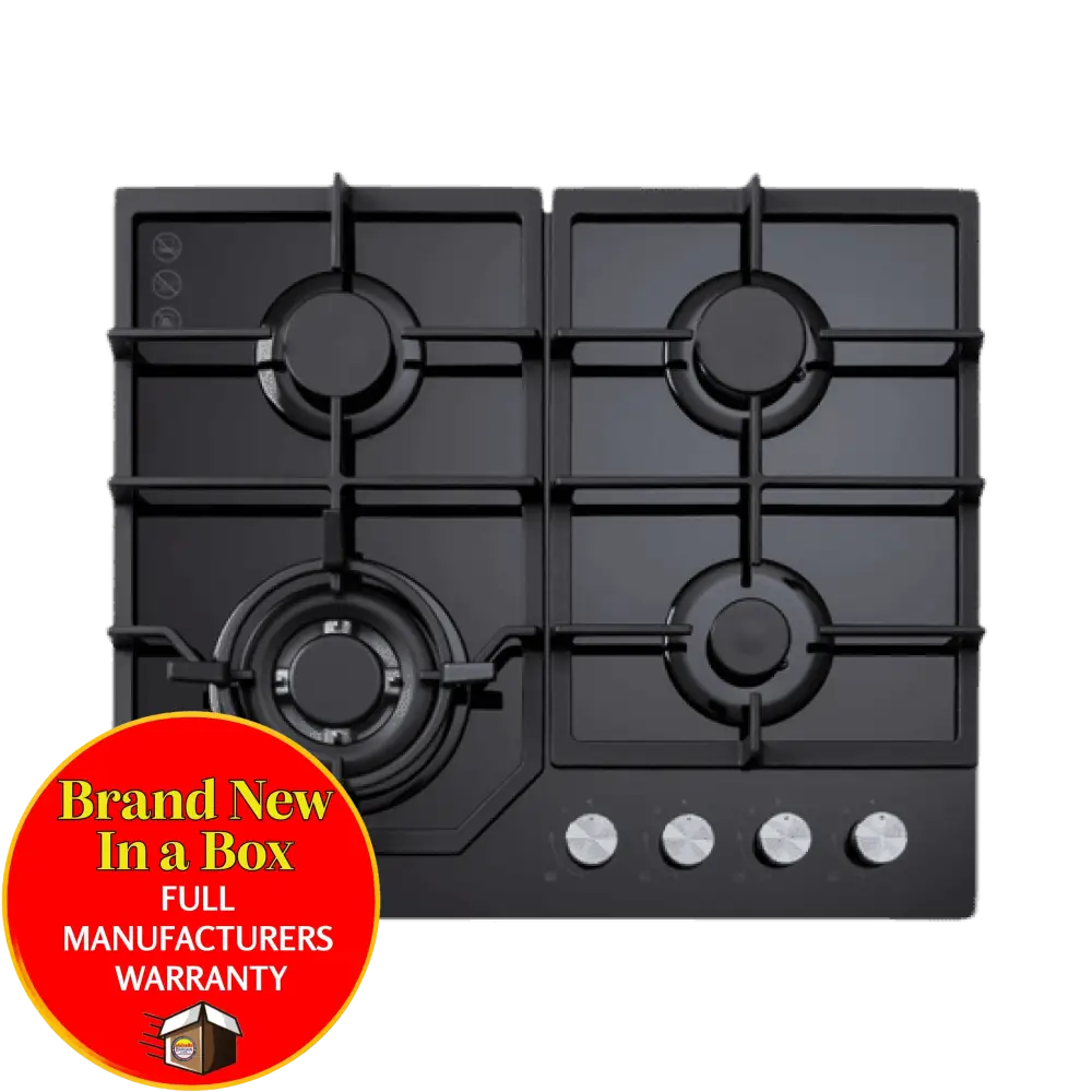 Euro ECT600GBK2 60cm Gas on Glass Cooktop - Bargain Home Appliances