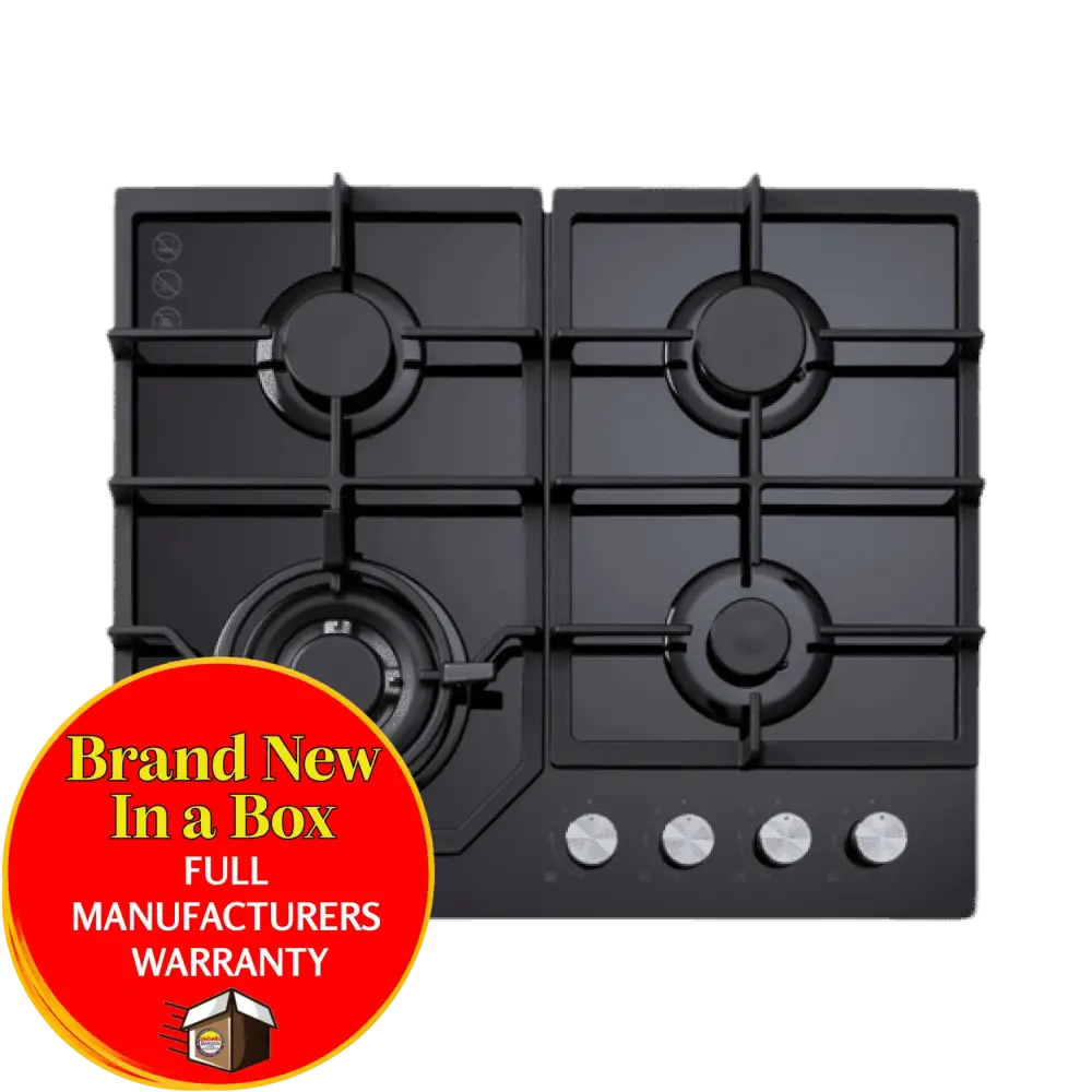 Euro ECT600GBK2 60cm Gas on Glass Cooktop - Bargain Home Appliances