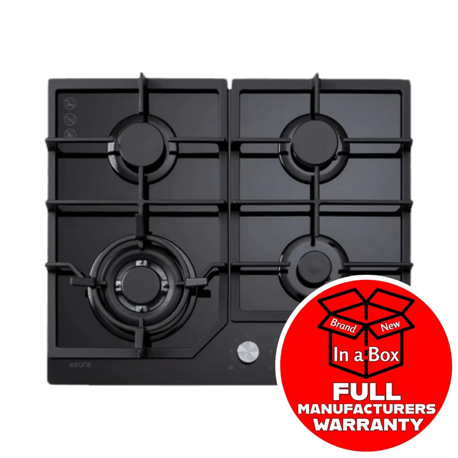 Euro ECT600GBK2 60cm Gas on Glass Cooktop - Bargain Home Appliances