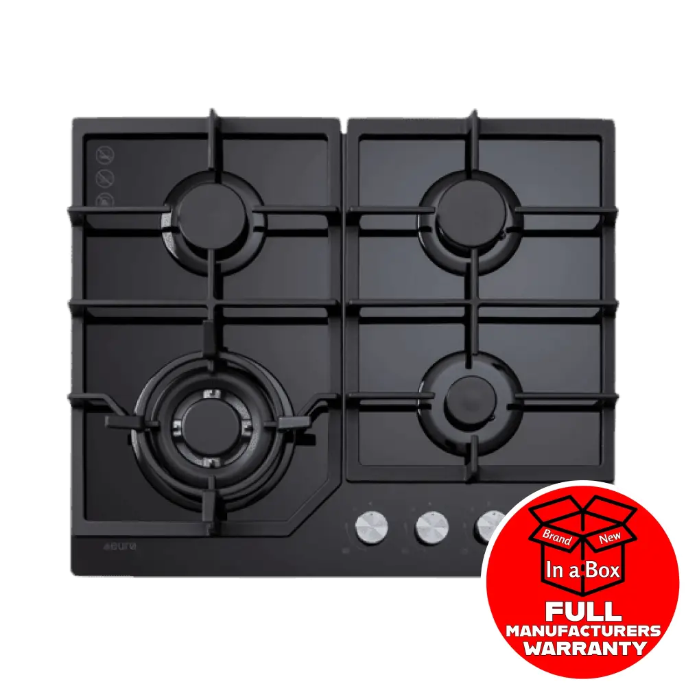 Euro ECT600GBK2 60cm Gas on Glass Cooktop - Bargain Home Appliances