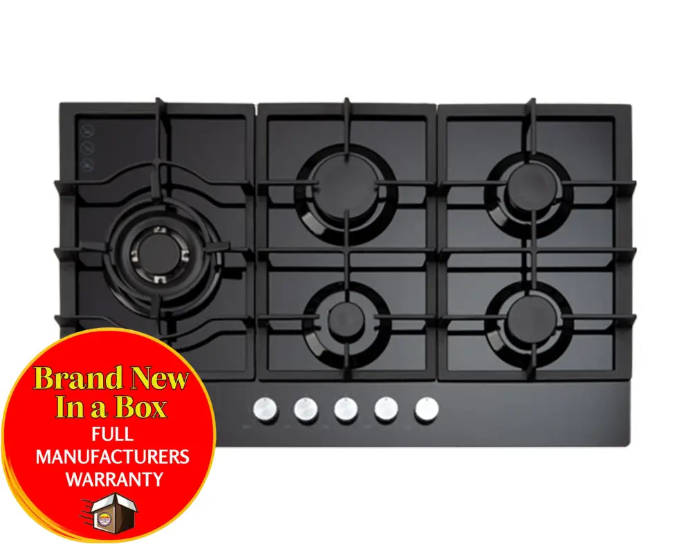 Euro Ect900Gbk2 90Cm Gas On Glass Cooktop