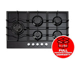 Euro Ect900Gbk2 90Cm Gas On Glass Cooktop