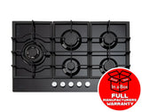 Euro Ect900Gbk2 90Cm Gas On Glass Cooktop
