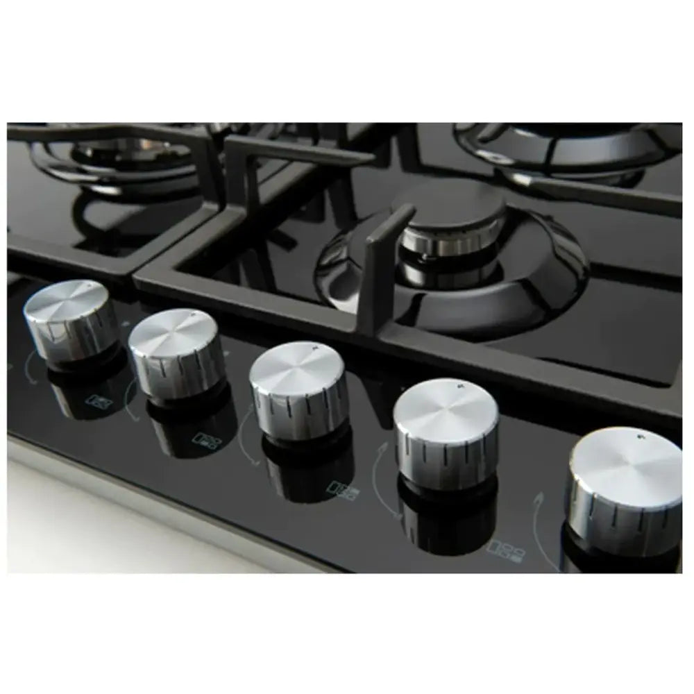 Euro Ect900Gbk2 90Cm Gas On Glass Cooktop