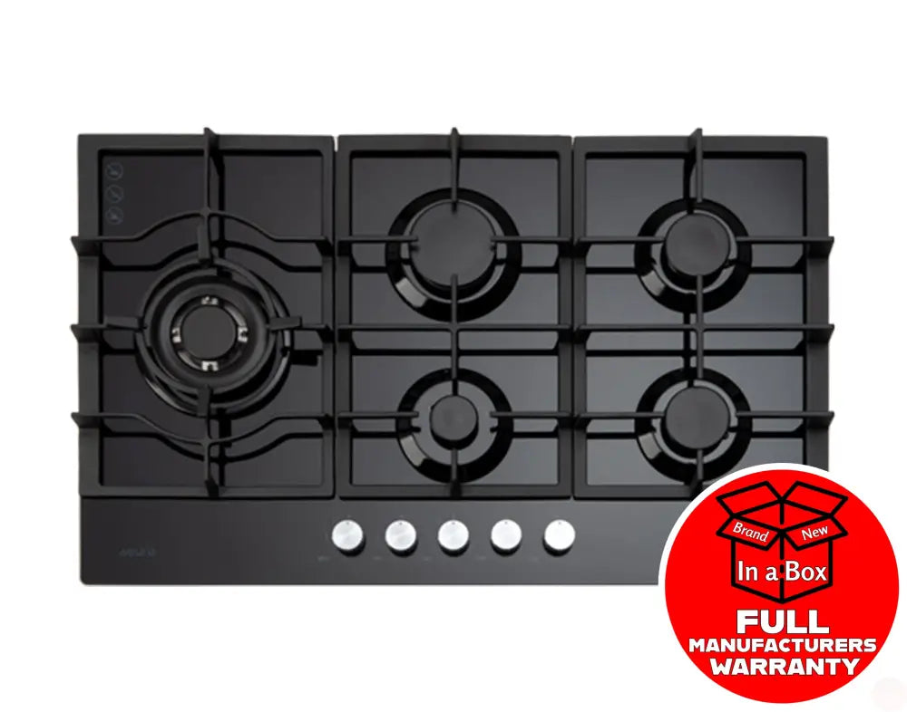 Euro Ect900Gbk2 90Cm Gas On Glass Cooktop