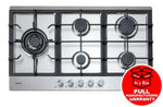 Euro Ect90G5X 90Cm Gas Cooktop