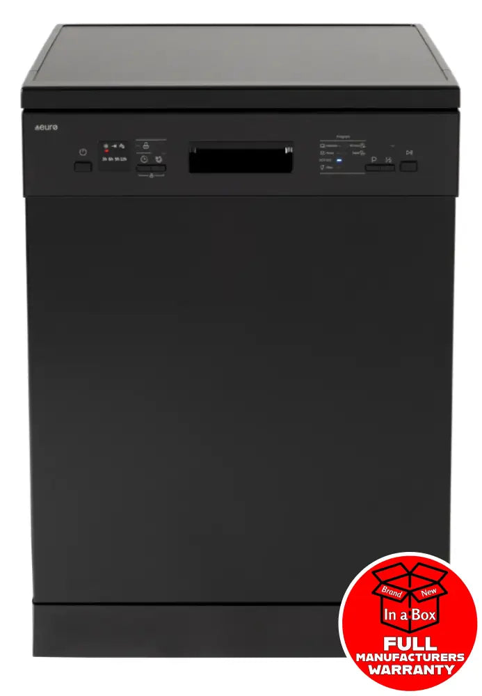 Euro Ed614Bk 60Cm Black 14 Place Freestanding Dishwasher