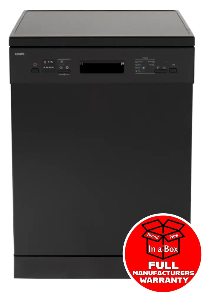 Euro Ed614Bk 60Cm Black 14 Place Freestanding Dishwasher