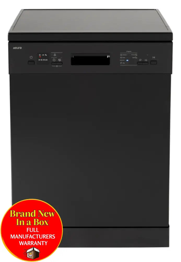 Euro Ed614Bk 60Cm Black 14 Place Freestanding Dishwasher