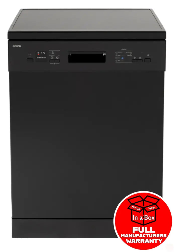 Euro Ed614Bk 60Cm Black 14 Place Freestanding Dishwasher