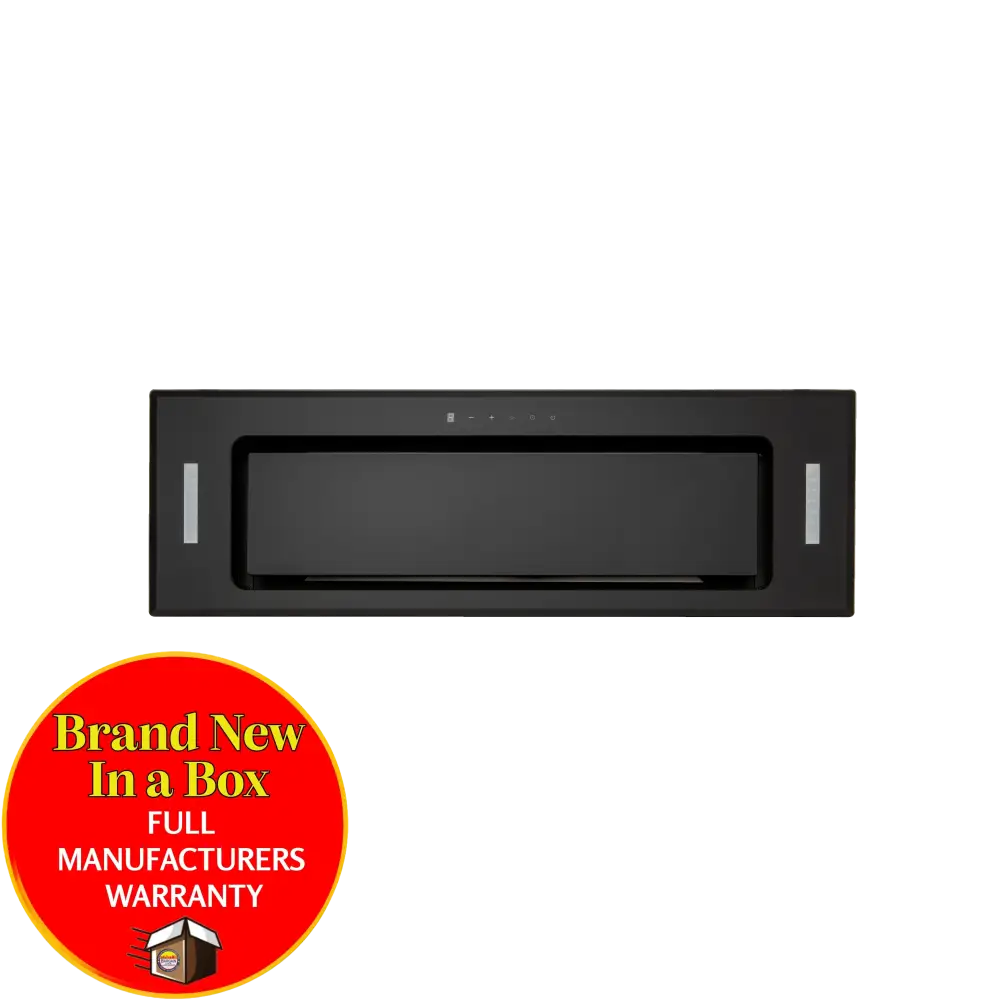 Euro Er90Umbg 90Cm Undermount Rangehood Black Glass