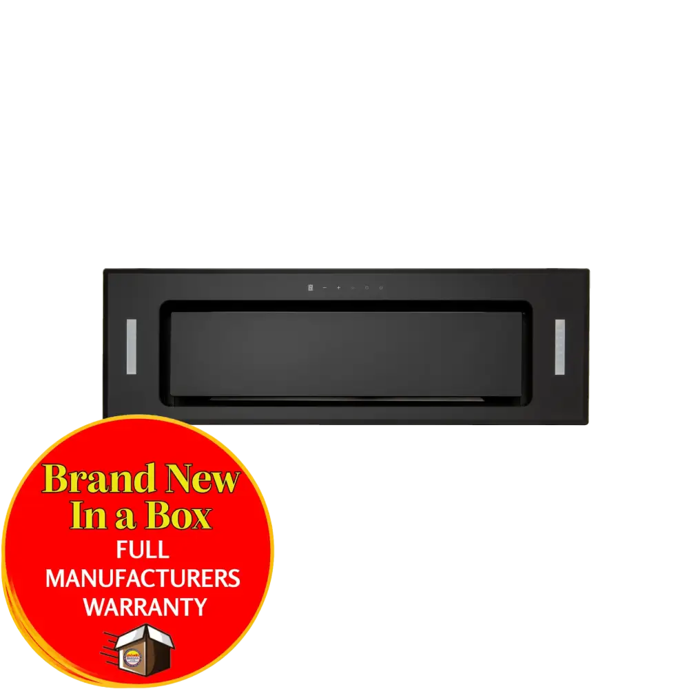 Euro Er90Umbg 90Cm Undermount Rangehood Black Glass