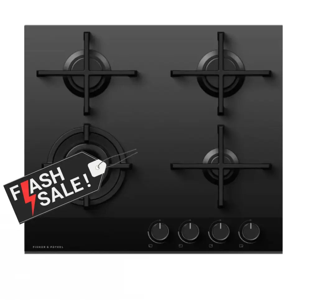 Fisher & Paykel CG604DLPGB4 81987 60cm Gas on Glass Cooktop LPG Cooktop