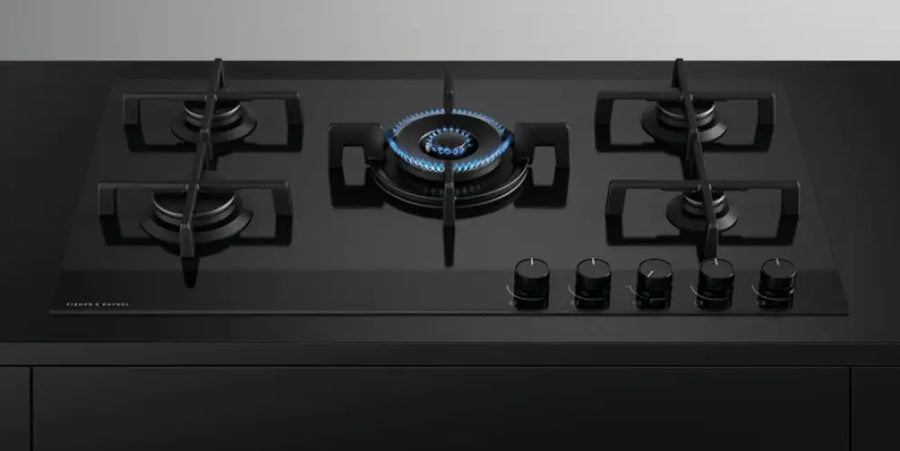 Fisher & Paykel Cg905Dlpgb4 90Cm Lpg Gas On Glass Cooktop