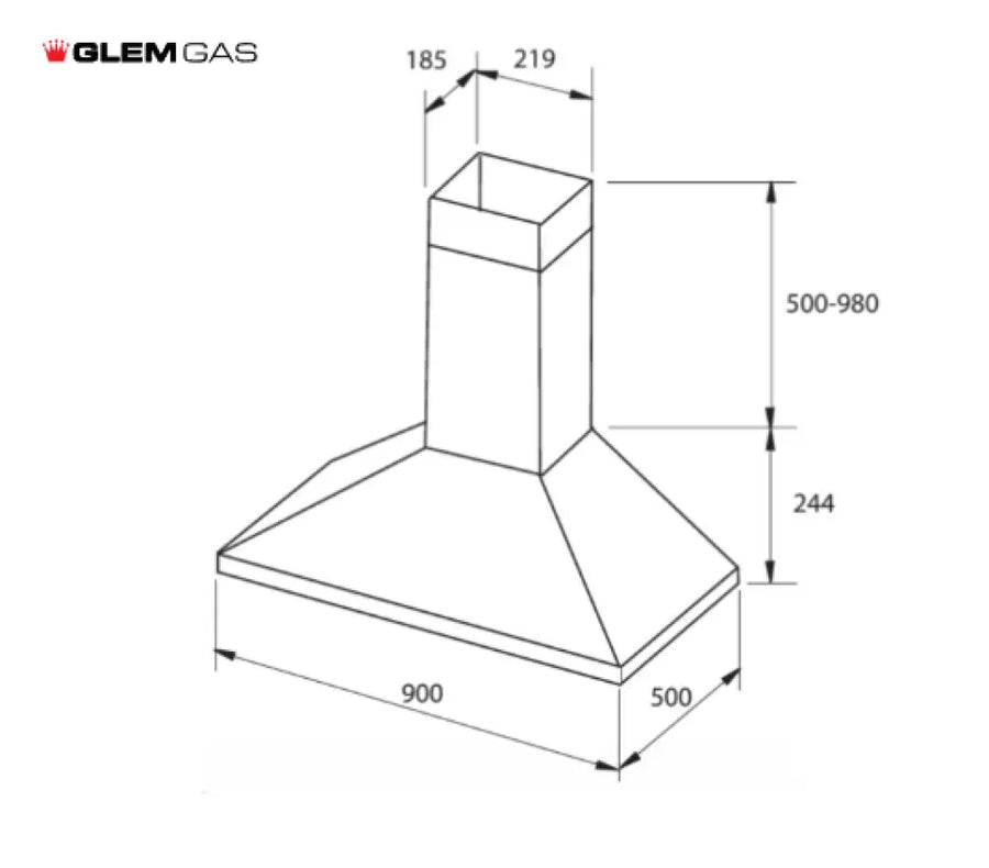 Glem Ck90Fp 90Cm Canopy Rangehood