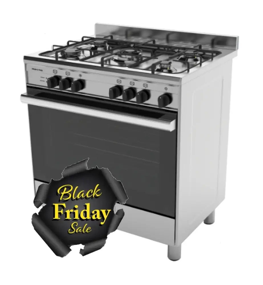 Glem Ga865Gen 800Mm Black Freestanding Dual Fuel Cooker Upright