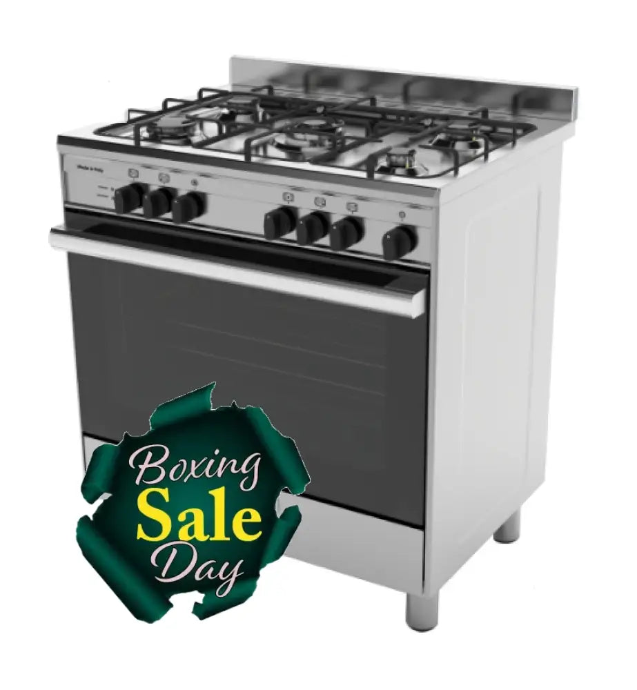 Glem Ga865Gen 800Mm Black Freestanding Dual Fuel Cooker Upright