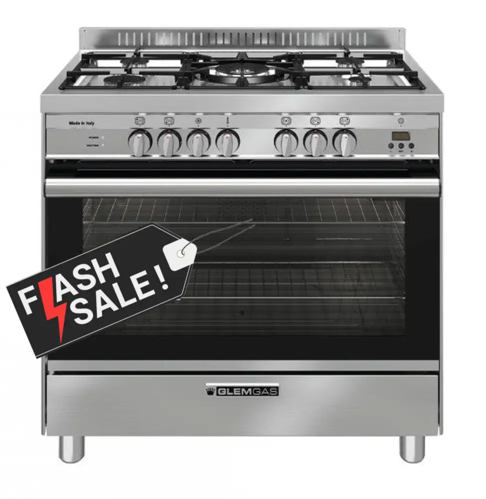 Glem Ga965Gex Stainless Steel 90Cm Dual Fuel Cooker Upright