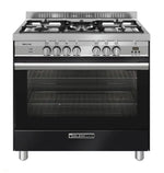 Glem Gas Ga965Gexn Black 90Cm Dual Fuel Cooker Upright