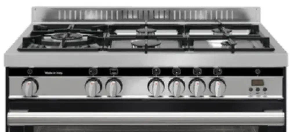 Glem Ga965Ggxn Gloss Black Steel 90Cm Gas Cooker Upright