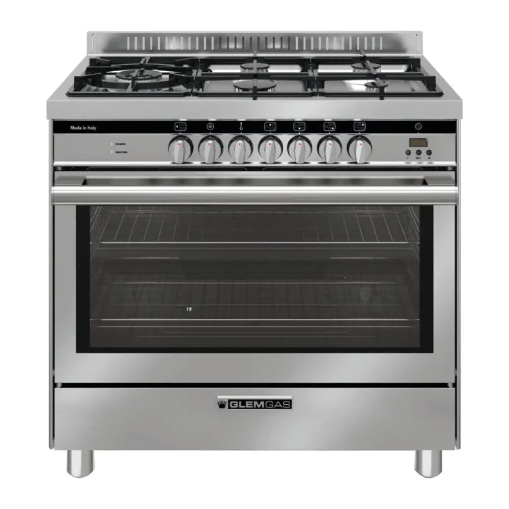 Glem Gas Gs965Ge Stainless Steel 90Cm Dual Fuel Cooker Upright