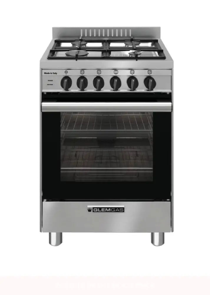 Glem Gb534Ge 53Cm Stainless Steel Freestanding Dual Fuel Cooker Upright
