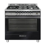 GLEM GS965GEMB 90cm Premium Matt Black Dual Fuel Cooker Upright