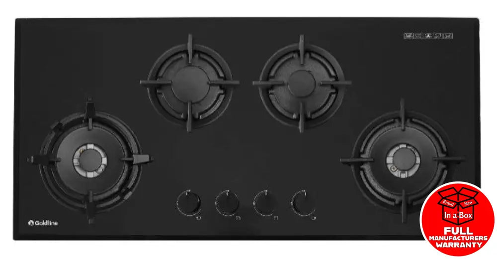 Goldline Sab4Glb Black Glass 93Cm Ng Gas Cooktop