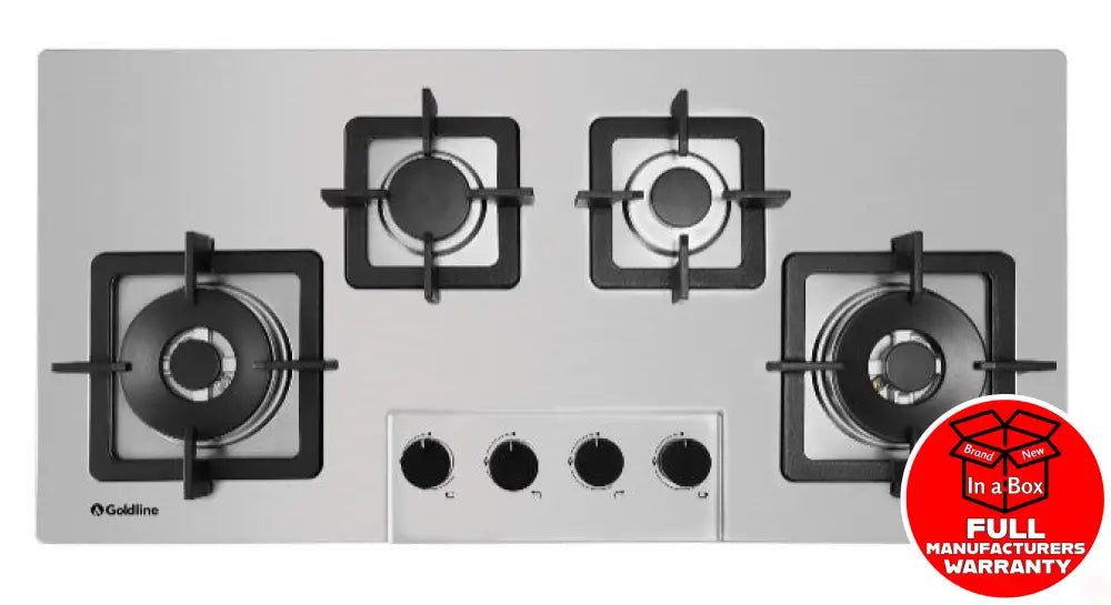 Goldline Sab4Glss Stainless Steel 93Cm Ng Gas Cooktop