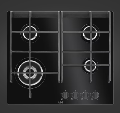 AEG HG674550VB 60cm 4 Burner Ceramic Glass Gas Cooktop