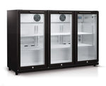 Husky Hus-C3-840-Blk 307L Triple Door Back Bar Fridge - Black