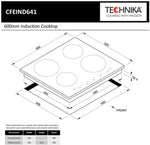 Technika CFEIND641 60cm 4 Zone Induction Cooktop Cooktop